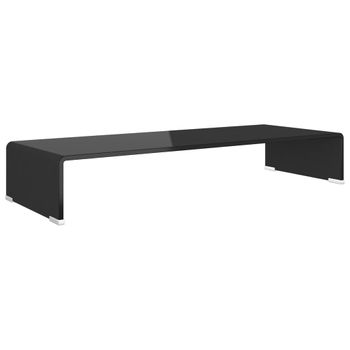 Soporte Para Tv/elevador Monitor Cristal Negro 80x30x13 Cm