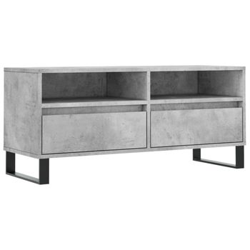 Mueble De Tv Madera Contrachapada Gris Hormigón 100x34,5x44,5cm