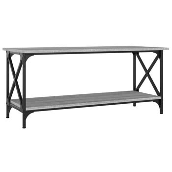 Mesa De Centro Madera Y Hierro Gris Sonoma 100x45x45 Cm