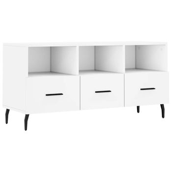 Mueble De Tv Madera De Ingeniería Blanco 102x36x50 Cm