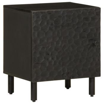 Mesitas De Noche 2 Unidades Madera Maciza De Mango Negro 40x33x46 Cm