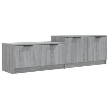 Mueble De Tv Madera Contrachapada Gris Sonoma 158,5x36x45 Cm