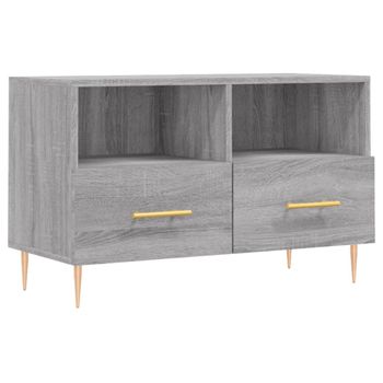 Mueble De Tv Madera De Ingeniería Gris Sonoma 80x36x50 Cm