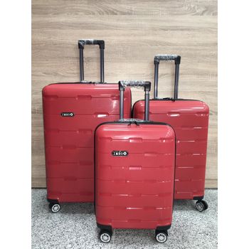 Set 3 Maletas  Rojo 8 Ruedas 360º Giratorias Cierre Tsa Gama Alta