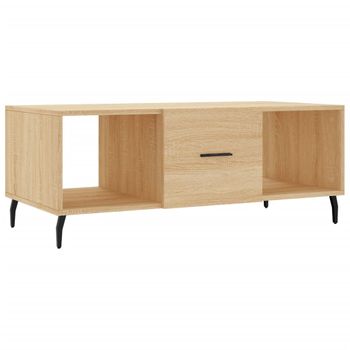 Mesa De Centro Madera Contrachapada Roble Sonoma 102x50x40 Cm