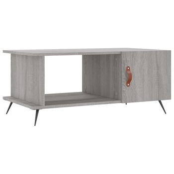 Mesa De Centro Madera Contrachapada Gris Sonoma 90x50x40 Cm