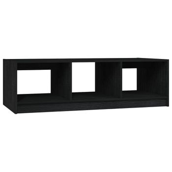 Mesa De Centro Madera Maciza De Pino Negro 110x50x34 Cm