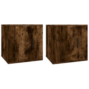 Muebles Para Tv De Pared 2 Unidades Roble Ahumado 40x34,5x40 Cm