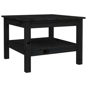 Mesa De Centro De Madera Maciza De Pino Negro 55x55x40 Cm