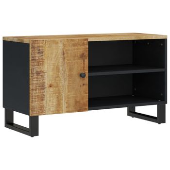 Mueble De Tv Madera Mango Y Madera Contrachapada 80x33x46 Cm