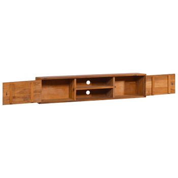 Mueble De Tv De Pared Madera Maciza De Teca 135x30x30 Cm