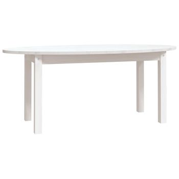 Mesa De Centro De Madera Maciza De Pino Blanco 110x55x45 Cm