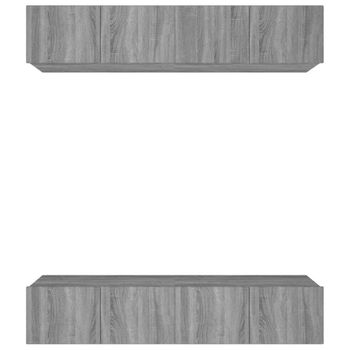 Muebles Tv 4 Unidades Madera Contrachapada Gris Sonoma 80x30x30 Cm