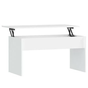 Mesa De Centro Madera Contrachapada Blanco 102x50,5x52,5x Cm