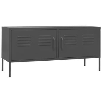 Mueble Para Tv De Acero Gris Antracita 105x35x50 Cm