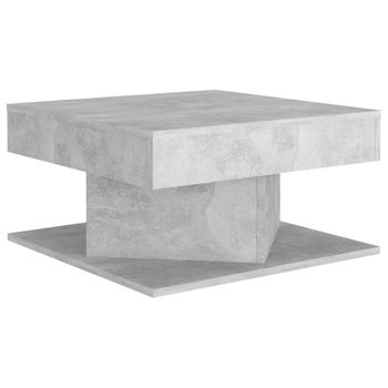 Mesa De Centro Madera Contrachapada Gris Hormigón 57x57x30 Cm