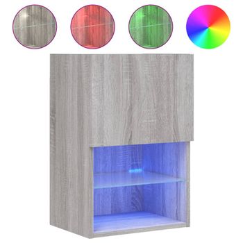 Mueble Para Tv Con Luces Led Gris Sonoma 40,5x30x60 Cm