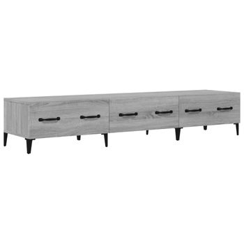 Mueble Para Tv Madera Contrachapada Gris Sonoma 150x34,5x30 Cm