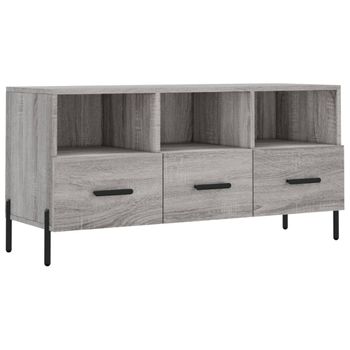 Mueble De Tv Madera De Ingeniería Gris Sonoma 102x36x50 Cm