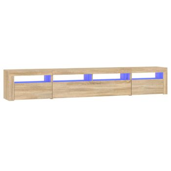 Mueble De Tv Con Luces Led Roble Sonoma 240x35x40 Cm