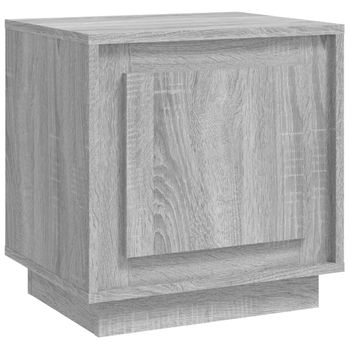 Mesita De Noche Madera Contrachapada Gris Sonoma 44x35x45 Cm