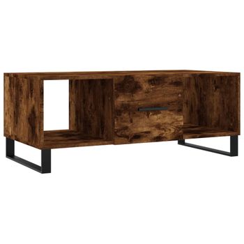 Mesa De Centro Madera Contrachapada Roble Ahumado 102x50x40 Cm