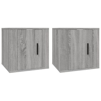 Muebles Para Tv De Pared 2 Unidades Gris Sonoma 40x34,5x40 Cm