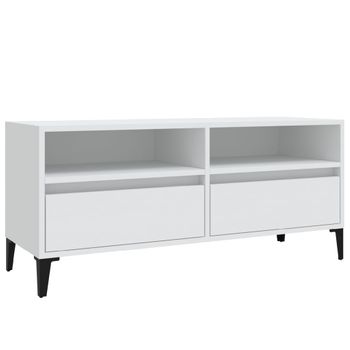 Mueble Para Tv Madera Contrachapada Blanco 100x34,5x44,5 Cm