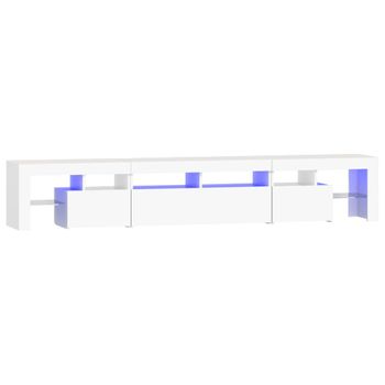 Mueble De Tv Con Luces Led Blanco 230x36,5x40 Cm