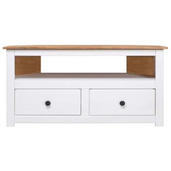 Mueble Esquinero Tv Madera Pino Estilo Panamá Blanco 93x49x49cm