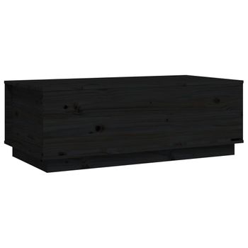 Mesa De Centro De Madera Maciza De Pino Negro 100x50x35 Cm