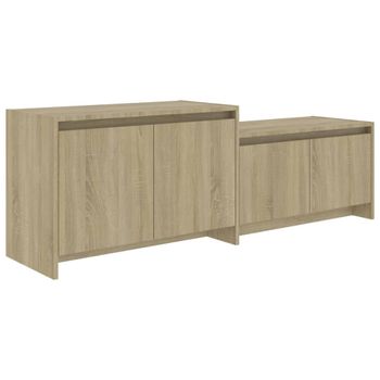 Mueble Para Tv Madera Contrachapada Roble Sonoma 146,5x35x50 Cm