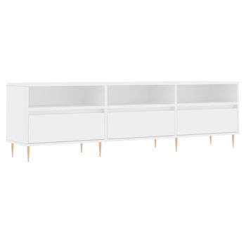 Mueble De Tv Madera Contrachapada Blanco 150x30x44,5 Cm