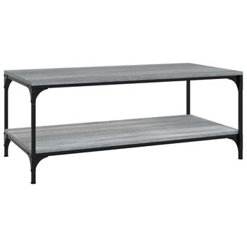 Mesa De Centro Madera Contrachapada Gris Sonoma 100x50x40 Cm