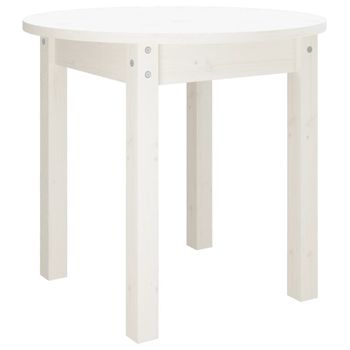 Mesa De Centro De Madera Maciza De Pino Blanco Ø 45x40 Cm