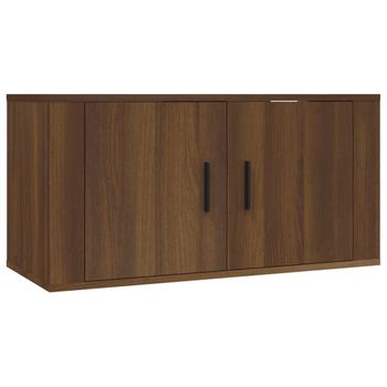 Mueble Para Tv De Pared Roble Marrón 80x34,5x40 Cm