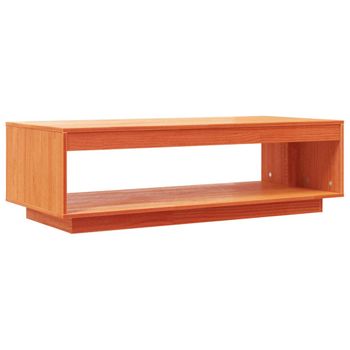 Mesa De Centro Madera Maciza De Pino Marrón Cera 110x50x33,5 Cm