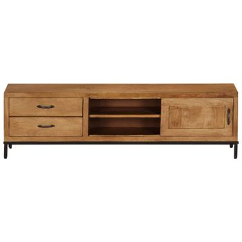 Mueble Para Tv De Madera De Mango Maciza 140x30x40 Cm