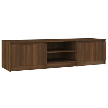 Mueble Para Tv Madera Contrachapada Marrón Roble 140x40x35,5 Cm