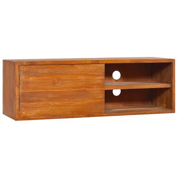 Mueble De Tv De Pared Madera Maciza De Teca 180x30x30 Cm