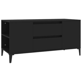 Mueble Para Tv Madera Contrachapada Negro 102x44,5x50 Cm