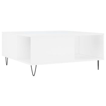 Mesa De Centro Madera Contrachapada Blanco 80x80x36,5 Cm