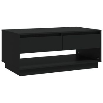 Mesa De Centro Madera Contrachapada Negro 102,5x55x44 Cm