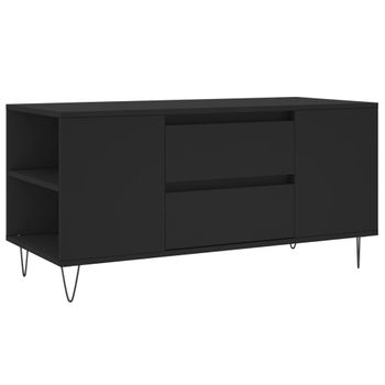 Mesa De Centro Madera De Ingeniería Negro 102x44,5x50 Cm