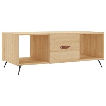 Mesa De Centro Madera Contrachapada Roble Sonoma 102x50x40 Cm