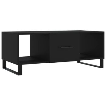 Mesa De Centro Madera Contrachapada Negro 102x50x40 Cm