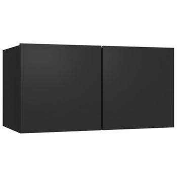 Mueble De Tv Colgante Negro 60x30x30 Cm