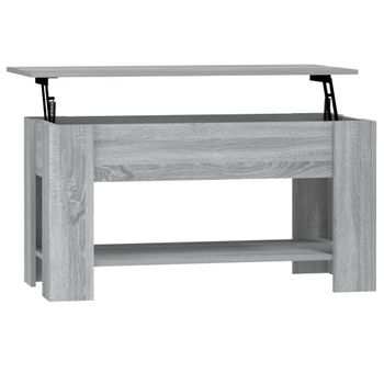 Mesa De Centro Madera Contrachapada Gris Sonoma 101x49x52 Cm