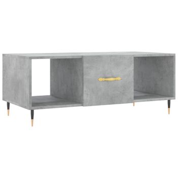 Mesa De Centro Madera Contrachapada Gris Hormigón 102x50x40 Cm