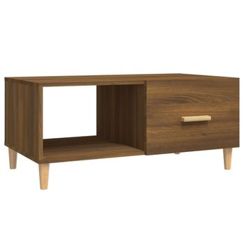 Mesa De Centro Madera Contrachapada Roble Marrón 89,5x50x40 Cm